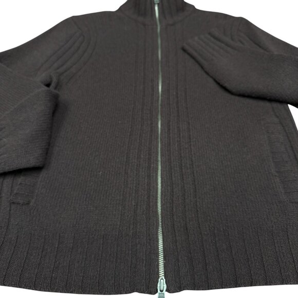 EUC Men's EXPRESS 100% Lambs Wool Full 2-Way Zip Sweater Brown | Size‎ Small - Picture 4 of 11